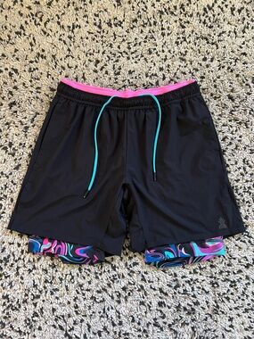 Chubbies Ultimate Training Shorts Compression Liner 7” Inseam Pink Elastic M